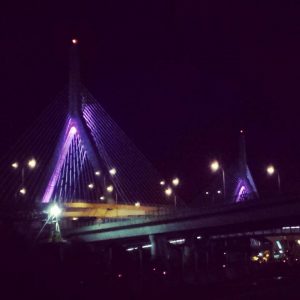 Leonard Zakim bridge goes purple for DV Awareness Month